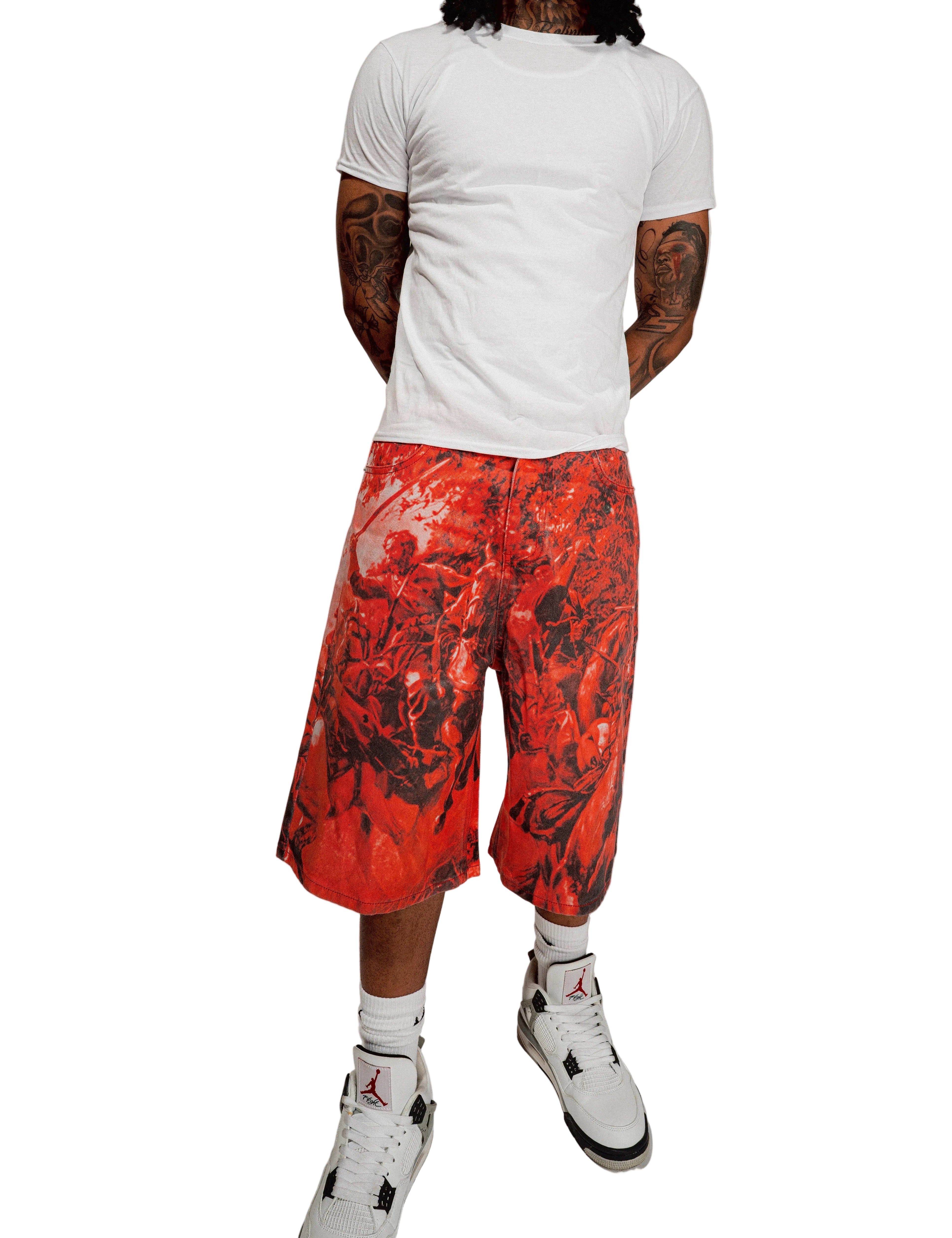 Massacre Waxed Denim Shorts